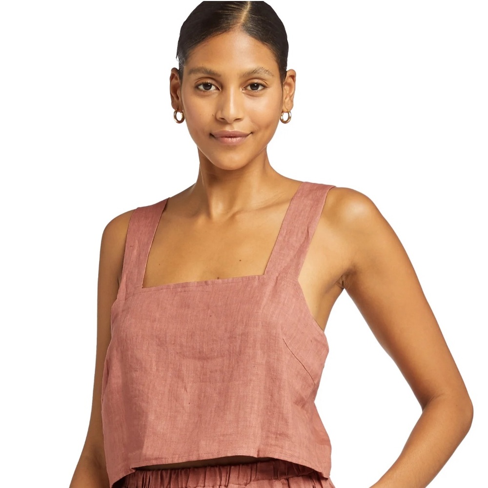 Vitamin A Tallows Linen Crop Top